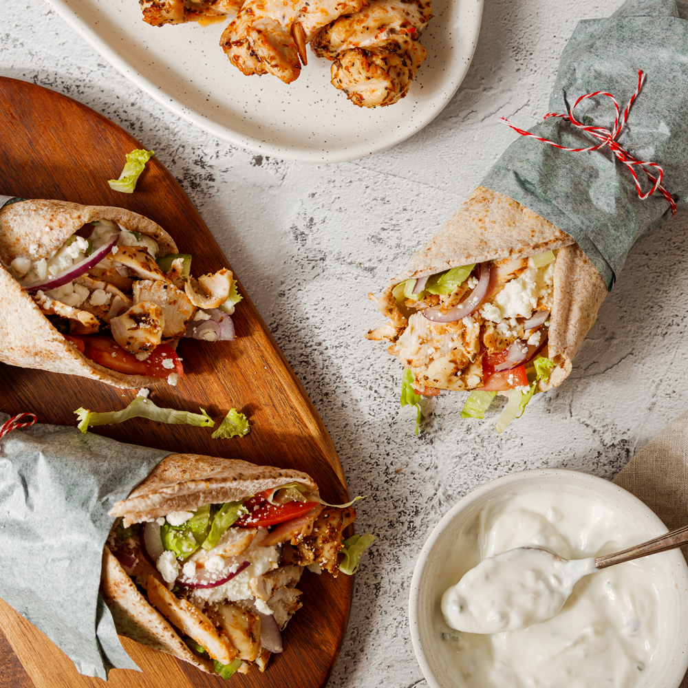 Chicken Souvlaki Pita Wrap